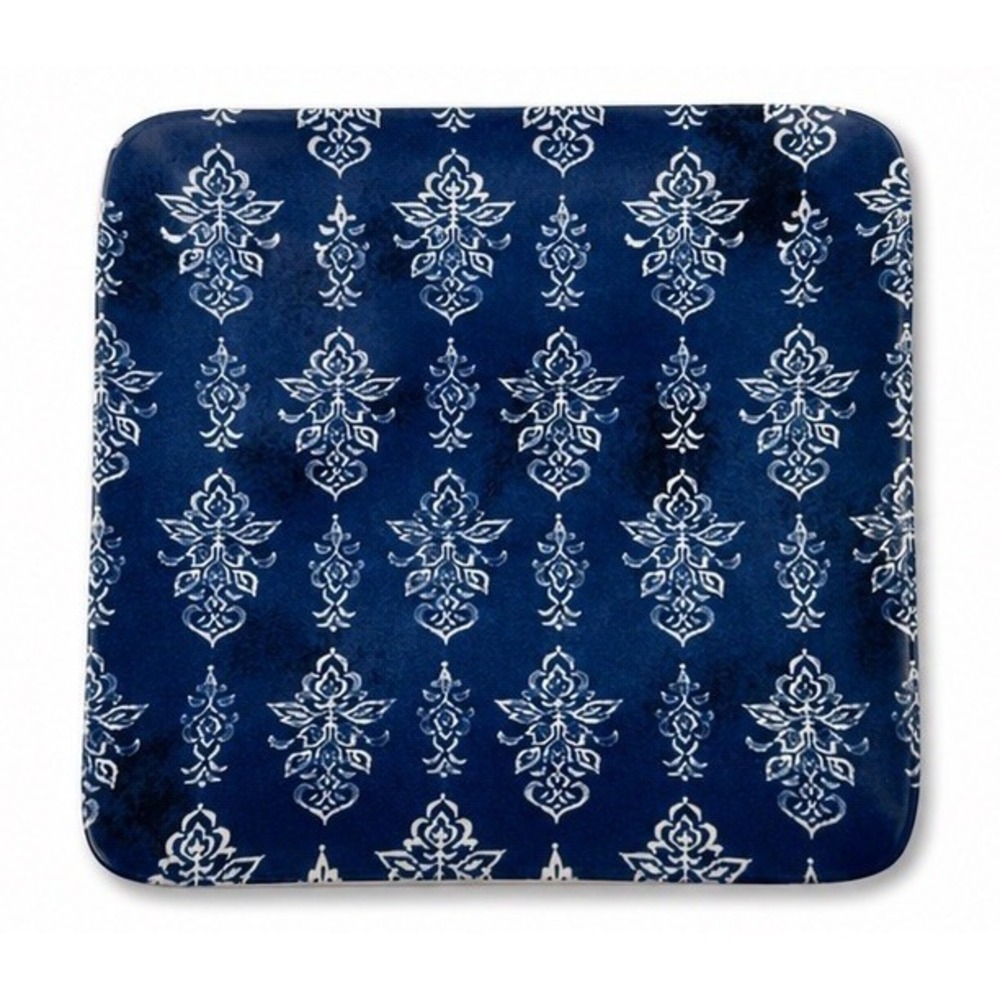 Pier 1 Imports Gudari Blue White Square Plate Tray 8" Coastal Boho